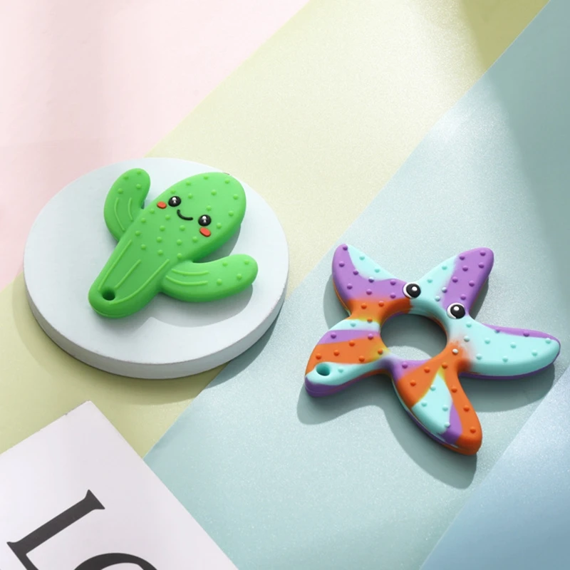 Children's fruit teether silicone cactus chew stick baby teeth chew stick decompression toy autism relief decompression toy anti stress toy release pressure toy stress relieving toy