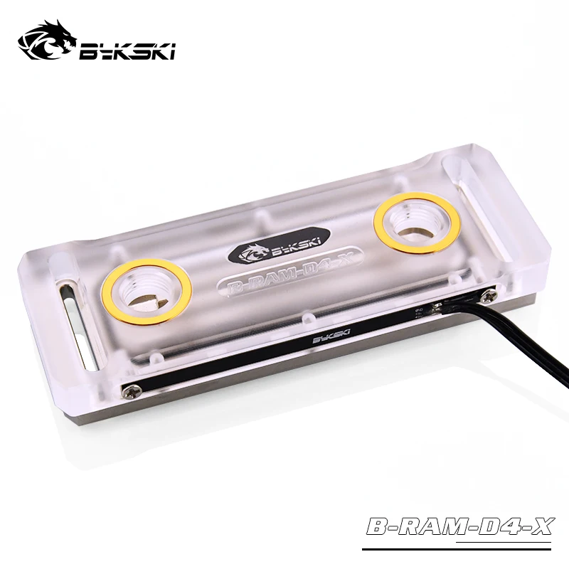 Bykski Ram Uso Bloco de Resfriamento Água para Duplo ou Canais Peças Pcs Ram pc Radiador de Cobre com Capa de Metal Armadura B-ram-d4-x - Imagem 2