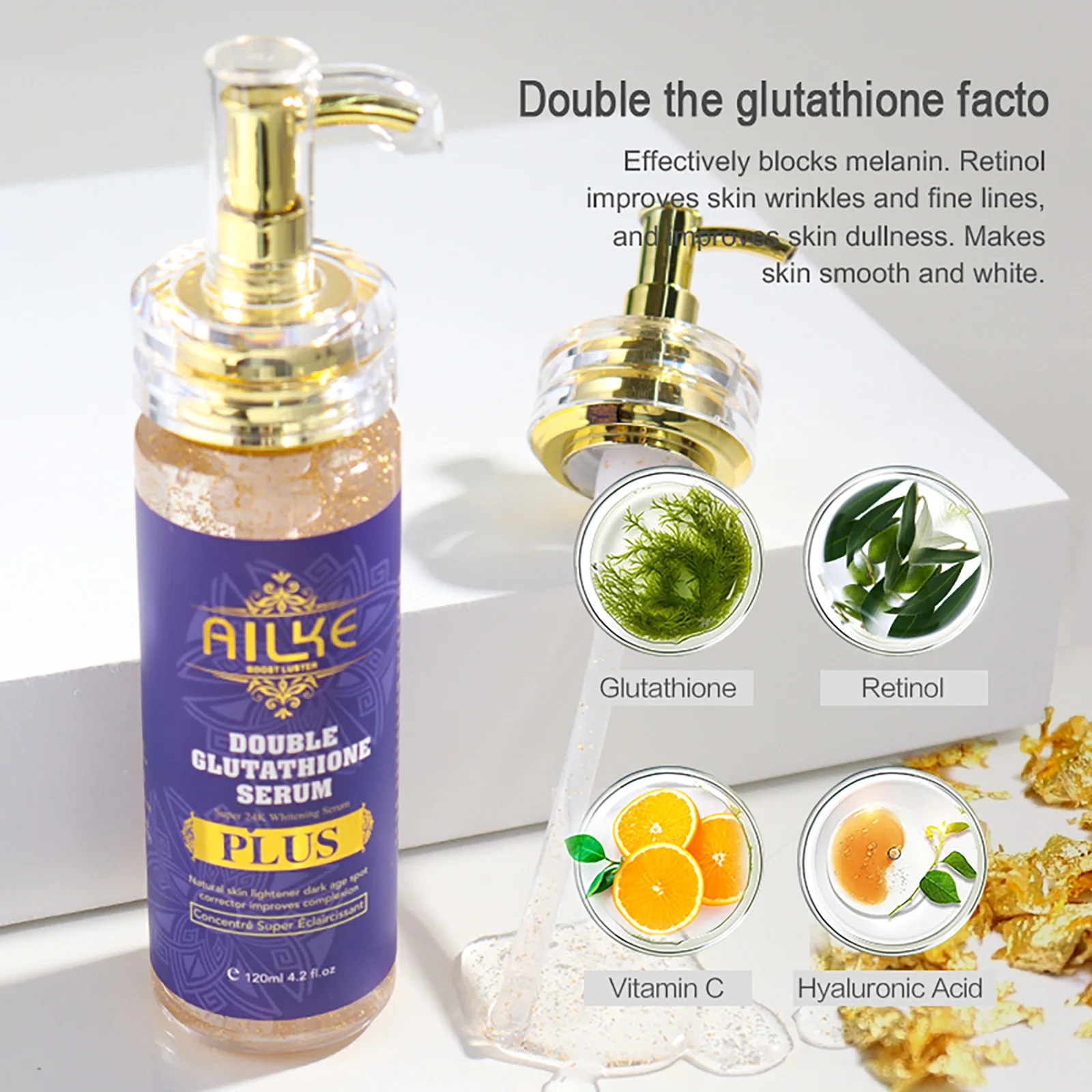 AILKE Glutathione PLUS Skin Care Set, Advanced Lightening Lotion, Moisturizes softens skin, Skin Glowing Range for Men Women 3