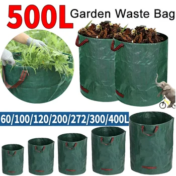 Garden waste bag 60L-500L Large capacity leaf bag Light waste bin Foldable grass container for bag to store garden pool leaves 1
