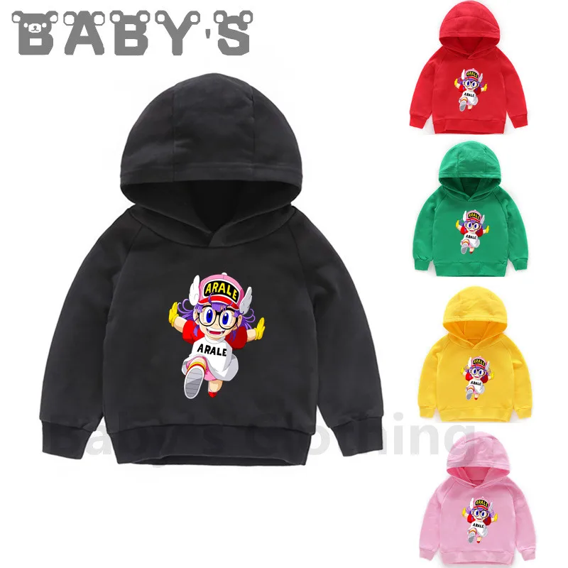 

Аниме Dr.Slump Arale милые Мультяшные детские толстовки с капюшоном с крыльями ангела для маленьких мальчиков девочек Свитшоты детские пуловеры одежда, KMT5110