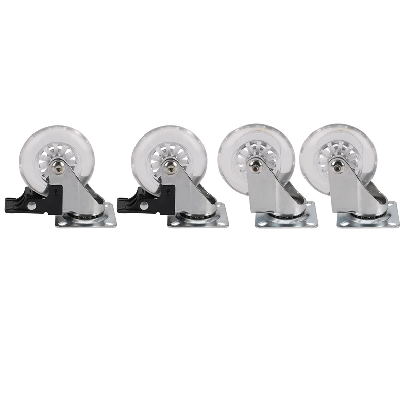 A82I-4 X Heavy Duty 75Mm Swivel Castor Wheels Trolley Furniture Caster With Brakes-Load Capacity 100Kg Per Wheel (Set Of 2 X S