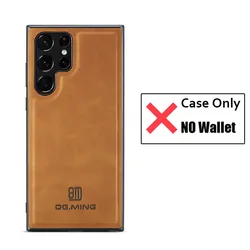Versatile Magnetic Detachable Leather Wallet Case with Card Holder and Stand for Galaxy S24 Ultra (Brown)