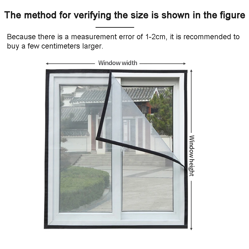 Mosquitera magnética para ventana, malla autosellante, pantalla antimoscas, cortina de ventana para habitaciones, mantiene los insectos fuera del dormitorio