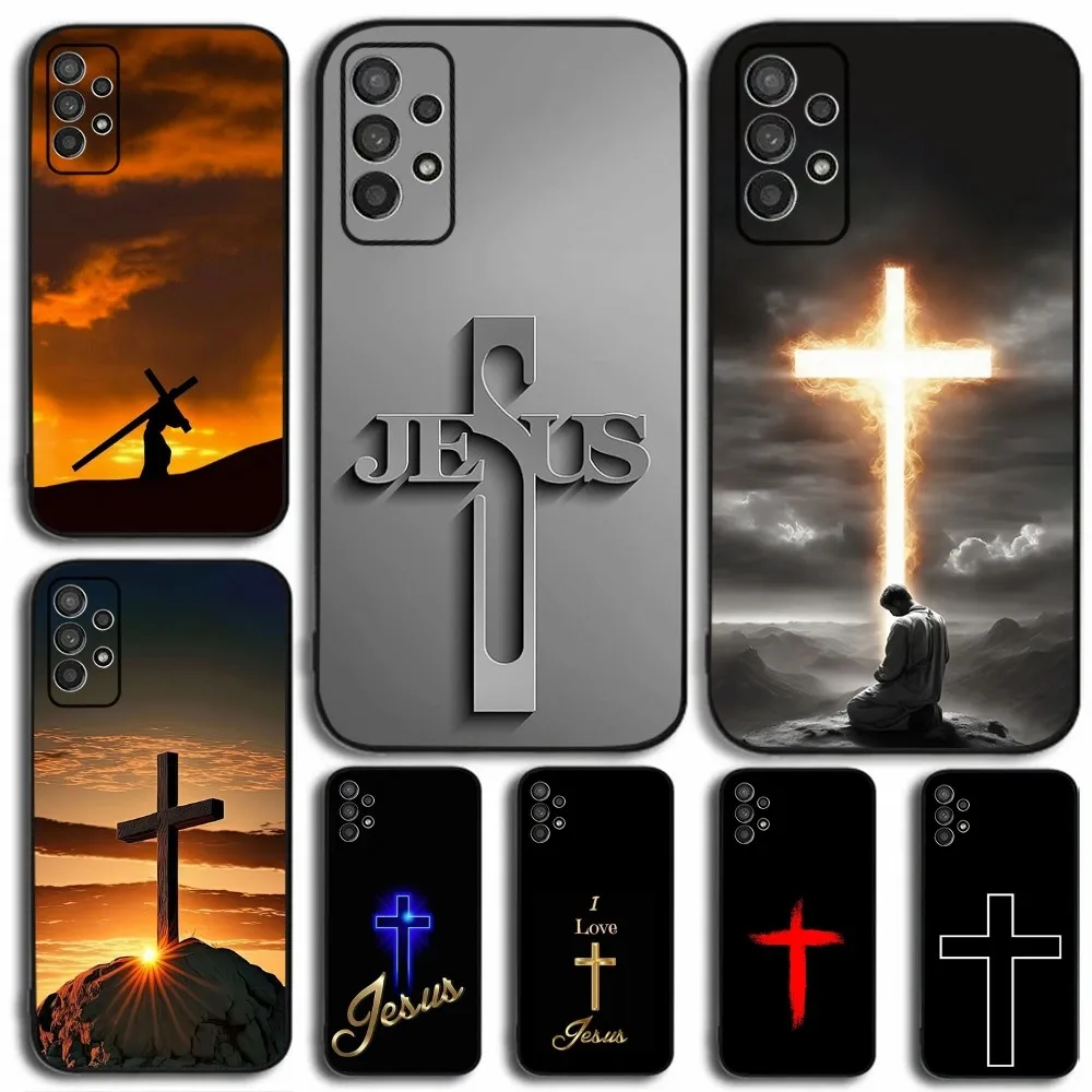 Divine Christian Cross Soft Black Phone Case Cover
