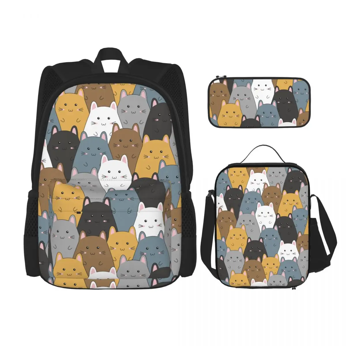 

Backpack 3 Pcs/set with Pencil Case Lunchbox Kids School Bags Boys Girls Teens Bagpacks
