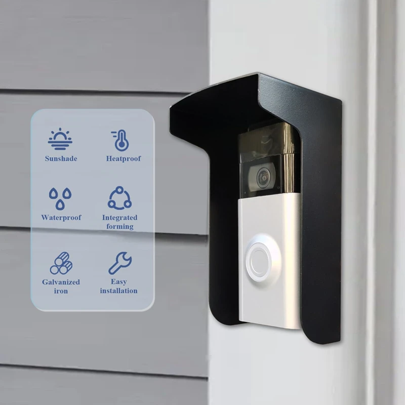 Doorbell Rain Cover Ring Doorbell Anti-Glare Cover Steel Weather-Blocking Cover Protection For Most Doorbells wireless doorbell cover