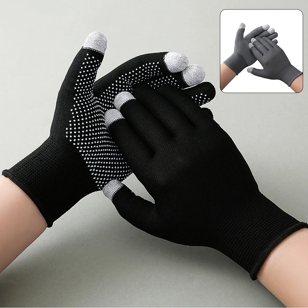 

Anti-UV Anti-slip Gloves Riding Cycling Gloves Reusable Work Nylon Gloves Outdoor Sports Mittens Non-Slip Full Finger Mittens