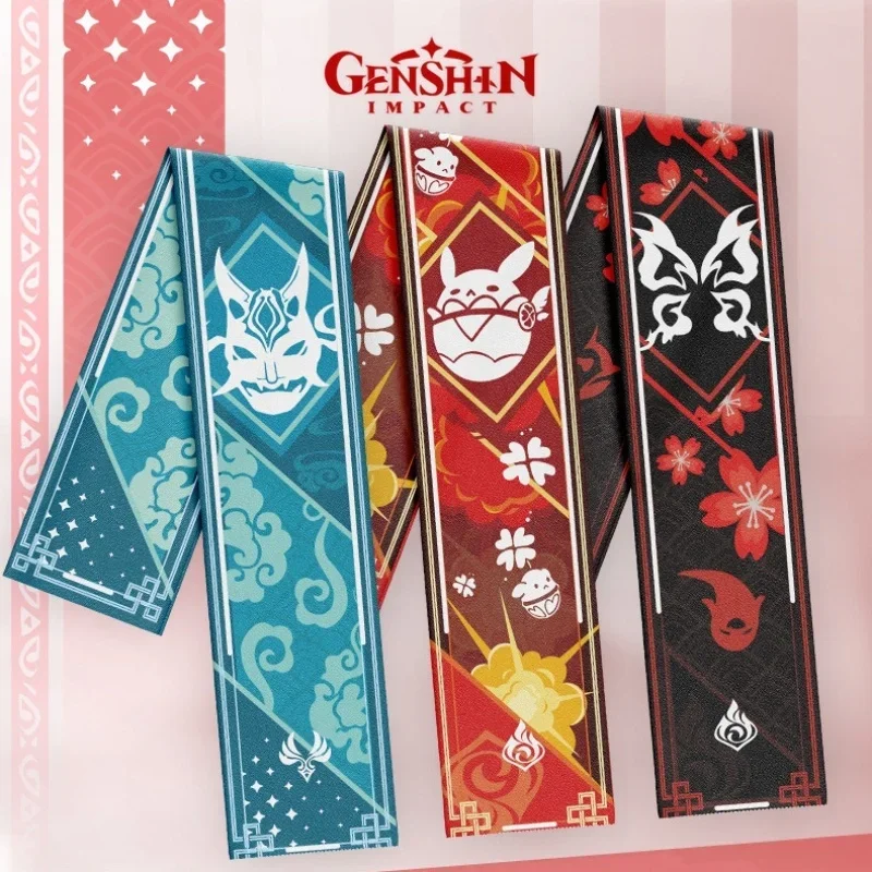 Anime Genshin Impact  Scarf Soft Warm Zhongli Raiden Shogun Shawl Wrap Cartoon Genshin Hutao Thick Muffler Winter Neck Scarf 3
