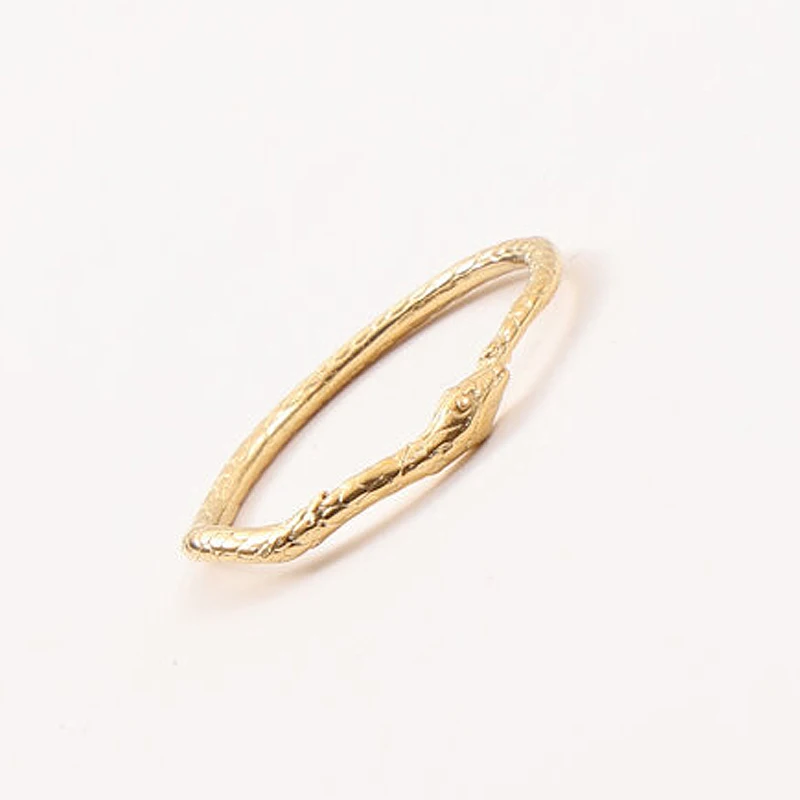 High End PVD Snake Shaped Gold Color Rng Stainless Steel Thin Ring for Women Waterproof Jewelry Party Gift 4