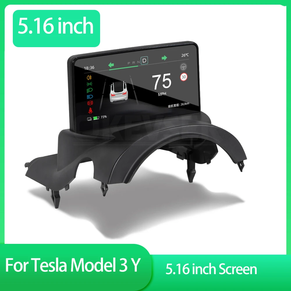

2023 NEW Model 3 Y 5.16" Screen Instrument Cluster Display For Tesla Model 3 Model Y Heads Up Display For Tesla HUD Cluster