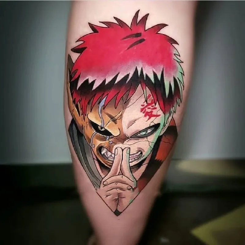 Gaara fake tattoo Naruto anime manga Temporary red sticker