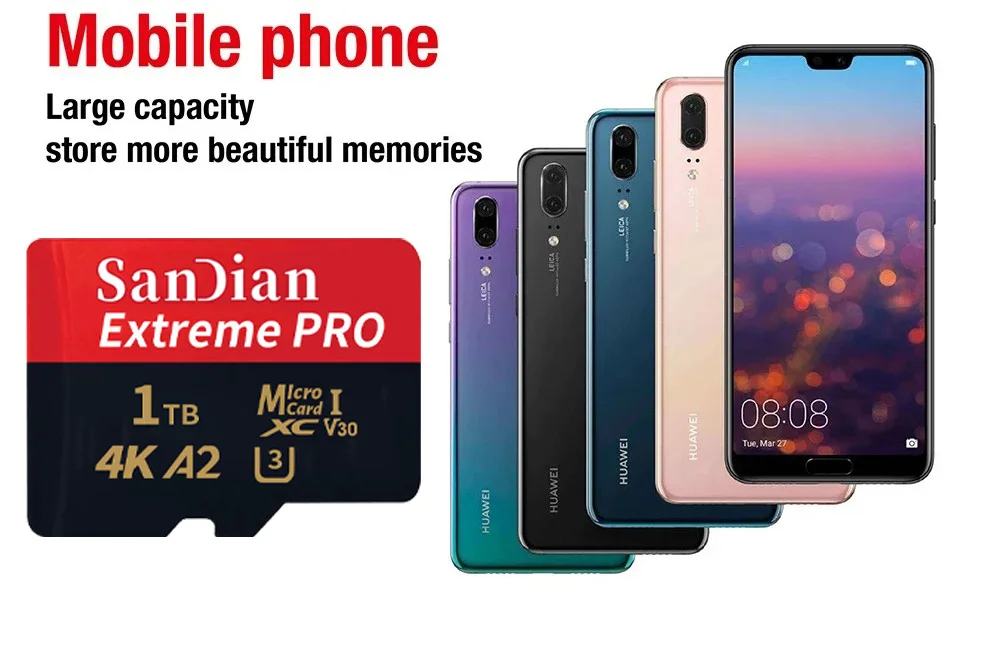 Micro SD Card Origina 128GB 256GB Class 10 High Speed Memory Card U3 4K 512GB TF Flash 1TB for Smartphone Camera Drone