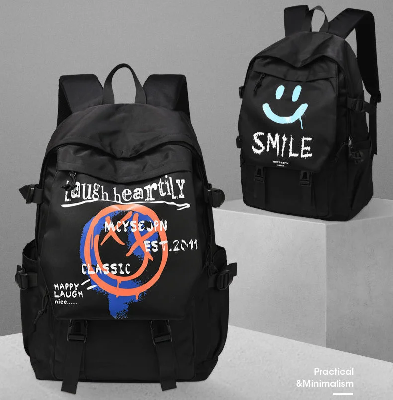 Neue koreanische Version des modischen Computer-Mittelschülers, großer, lächelnder Rucksack für Männer und_voghion.com