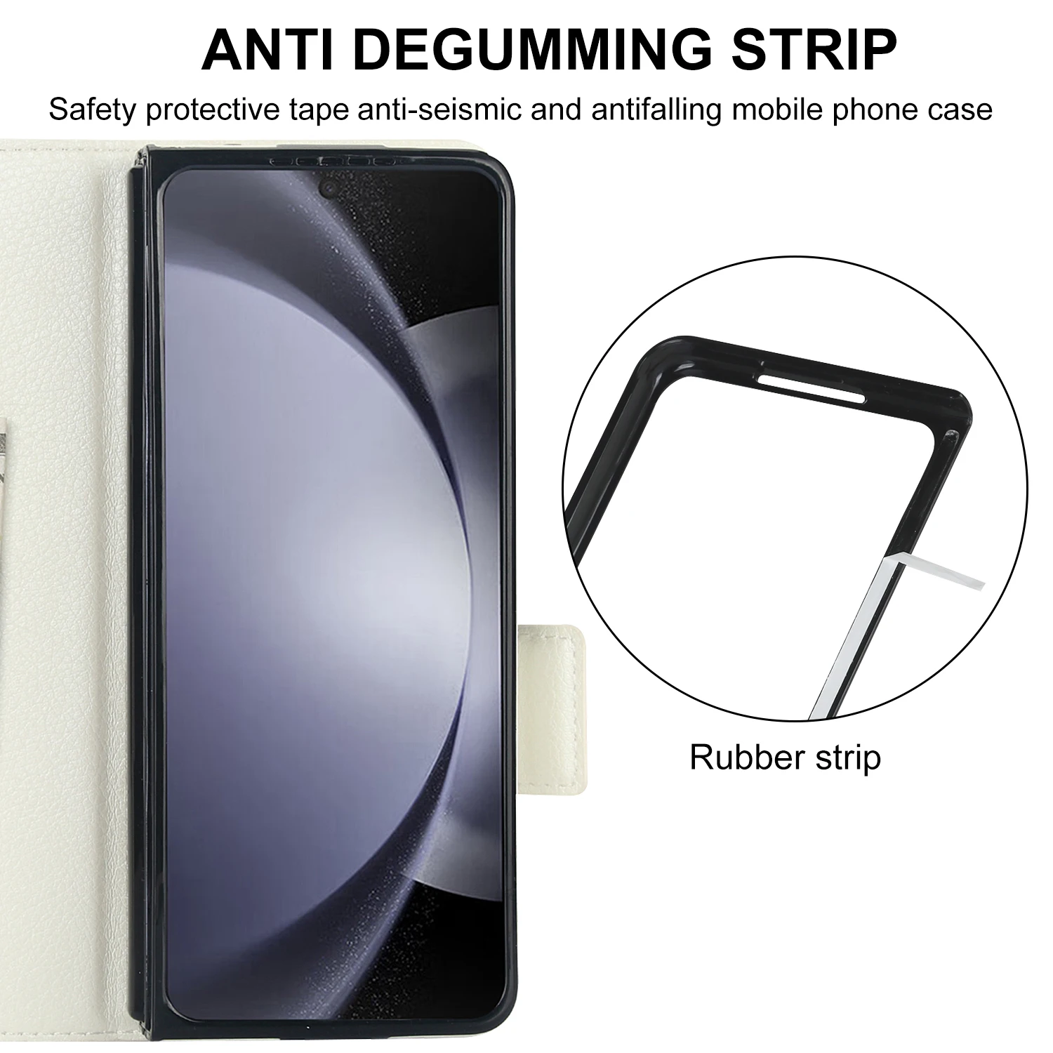 Premium PU Leather Wallet Case with Card Holder & Kickstand, Double Magnetic Clasp