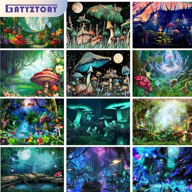 

GATYZTORY Acrylic Painting By Numbers For Handiwork Fatasy Coloring By Numbers For Adults DIY Gift On Canvas Wall Art Fairy Tale