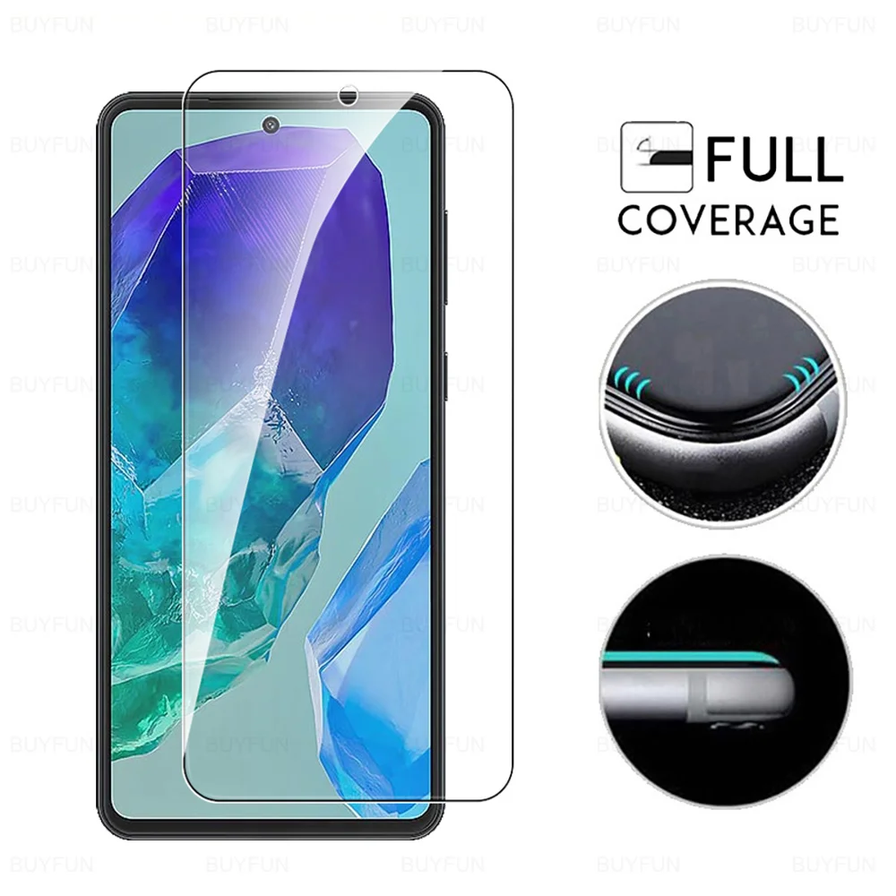 Screen Protector Tempered Glass Phone Protector Cover 1-5Pcs Tempered Glass Case For Samsung Galaxy M55 5G Screen Protector For Samsung M15 M54 M14 M53 M52 M33 M23 M13 4G C55 Glass