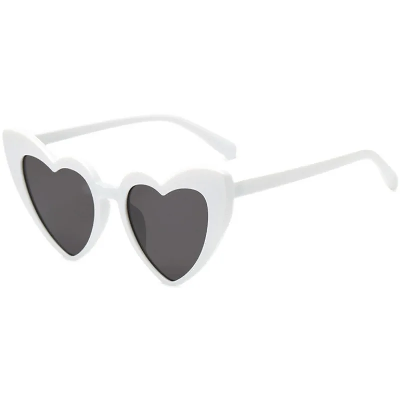 Heart Shaped Sunglasses Women Cat Eye Female Sun Glasses Brand Retro Love Black White Eyewear Men Shade UV400