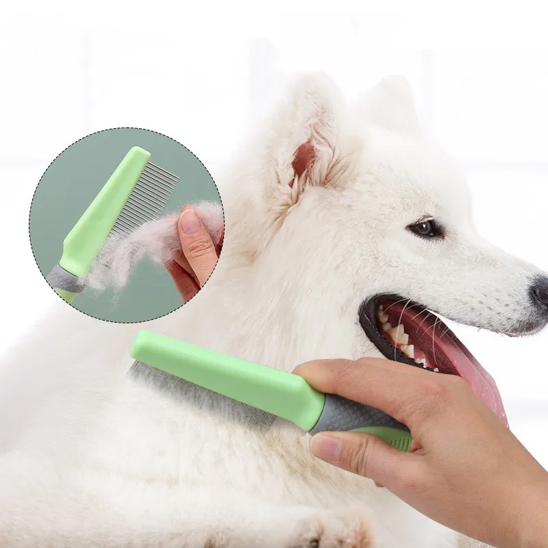 Dog Comb Pet Hair Remover Dense Tooth Cat Hair Comb Dog Grooming Massage Dogs Brush Comfortable Handle Dogs Combs Pet Supplies dog comb pet hair removal brush dog grooming comb cat hair massage combs dog hair remover grooming pet brush for dogs cats