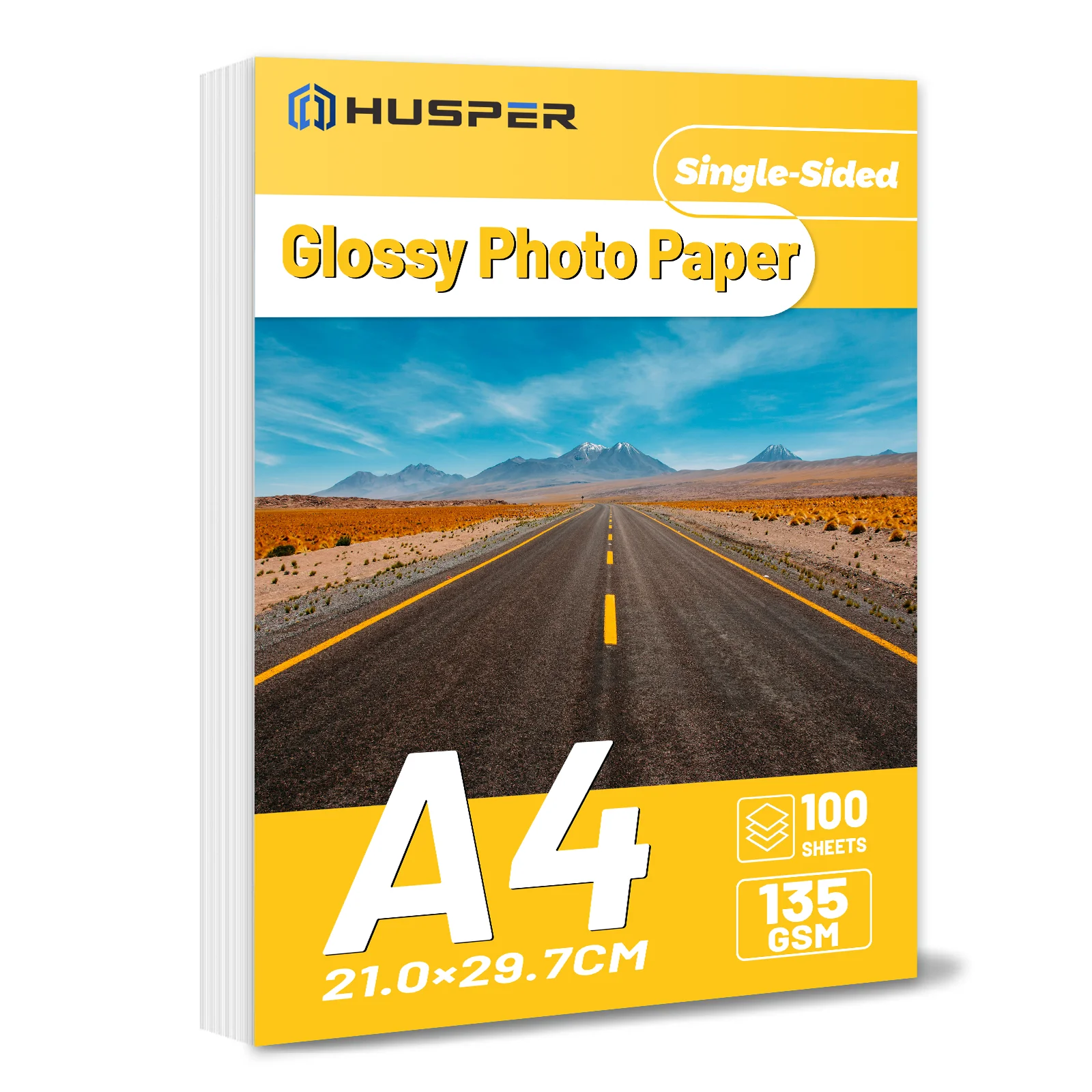 HUSPER A4 크기 135gsm 인화지 단면 광택 100 매 DIY 칩 가방 사진..