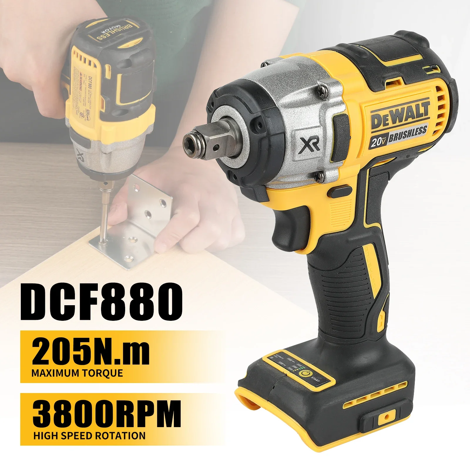 DeWalt Dcf880 Dcg405FN electric wrench angle grinder polishing machine 2 tool combination combination hand drill impact drill