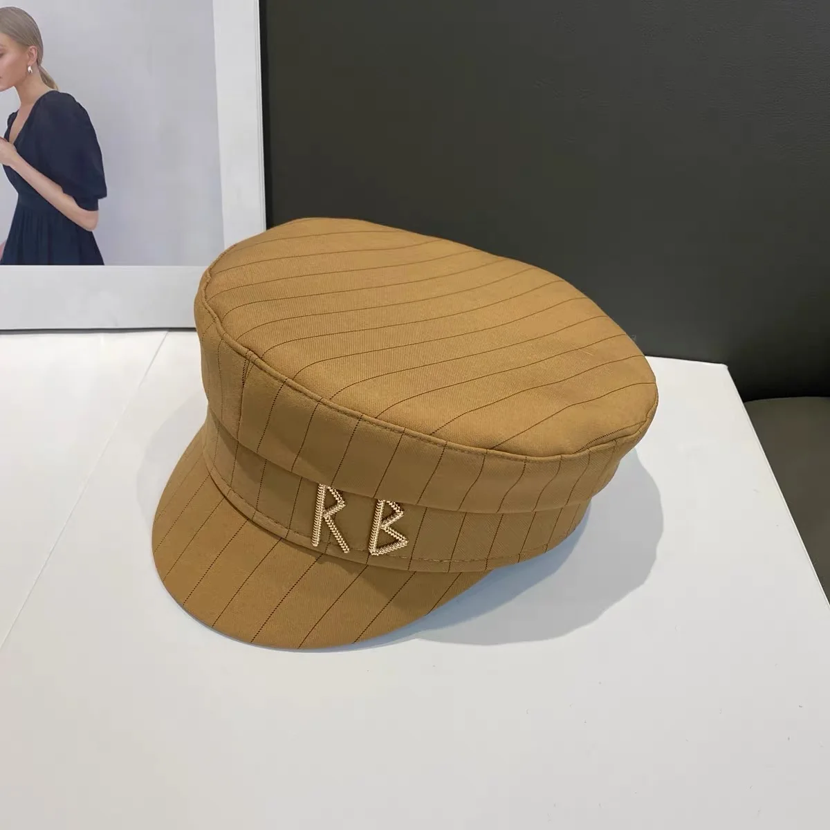 Designer Trend Summer Casual Stripe Newsboy Caps For Women Letter