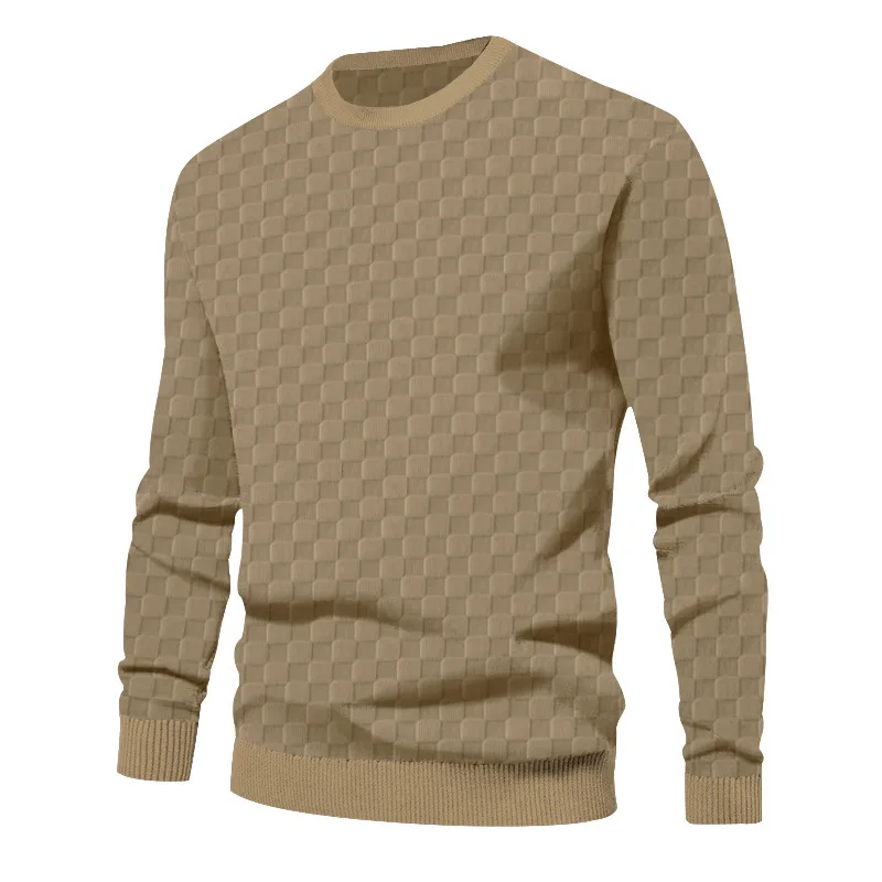 Winter Neue Karierte Pullover Rundhals Botto männer Mantel Mode Kleine Check Waffel Jugend Rundhals Jacquard Check Hoodie – Detail 29