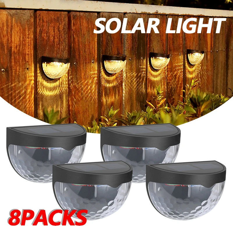 

1~8Pcs Solar Fence Wall Lamp Solar Led Light Semi-circular Energy-saving Street Solar Light Outdoor Courtyard Garden Decoration