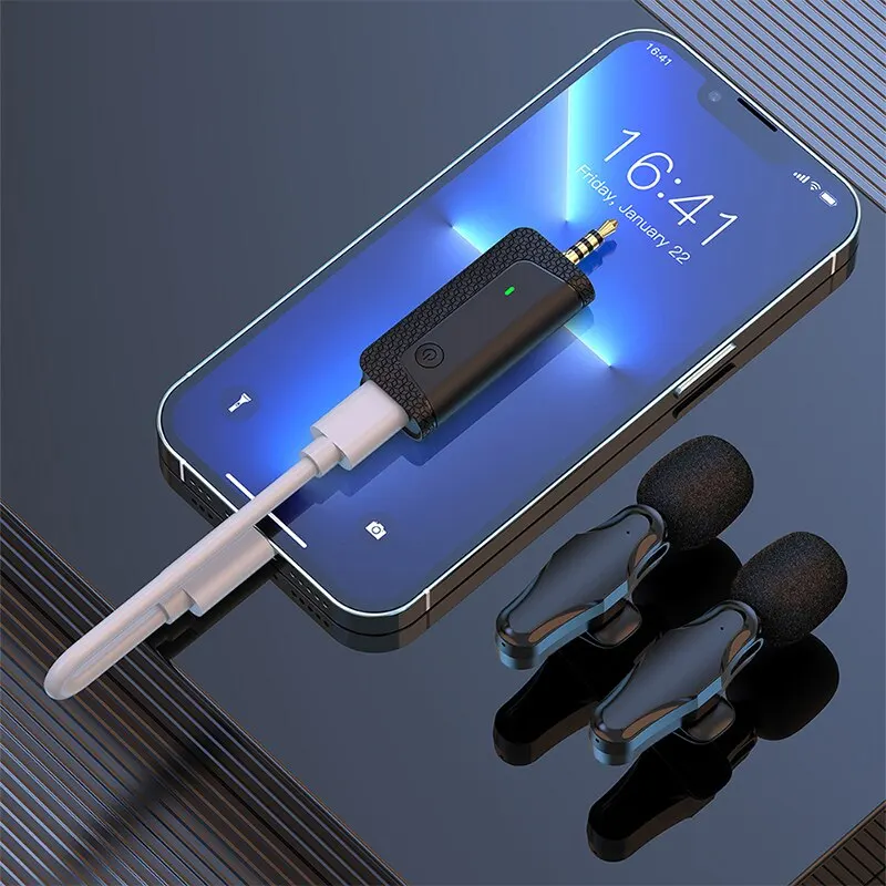 K35 프로 무선 Lavalier 소음 감소 3.5mm AUX 마이크 메가폰 앰프 카메라 컴퓨터 휴대 전화 스피커 마이크