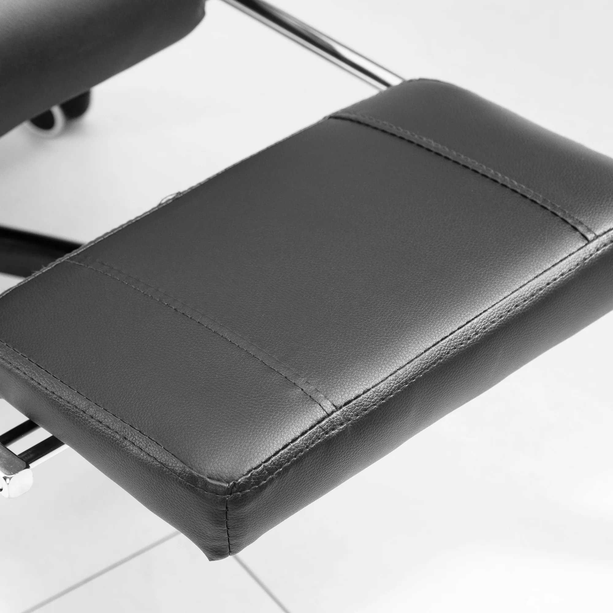 Pu Leather Massage Computer Chair W/ Padded Seat and Adjustable Height, Grey 5