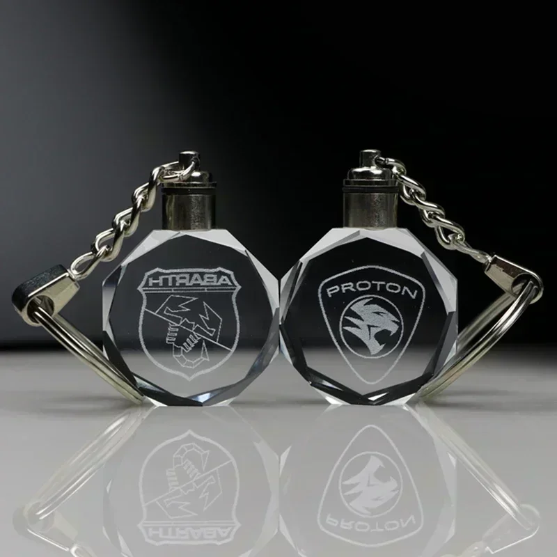 Free Crystal Keyring with LED Light inside Engrave any Design Crystal Key Family Photo DIY Birthday Gifts