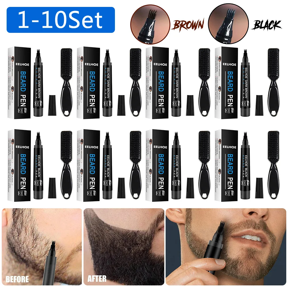 Beard Filling Pen Kit Waterproof Beard Filler Pencil Face Moustache