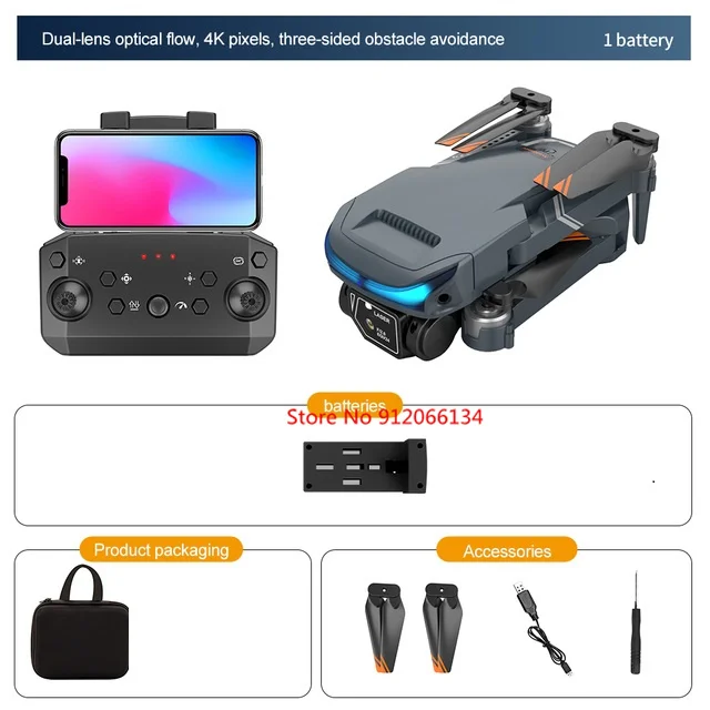 Three Way Obstacle Avoidance WiFi FPV 4K HD Dual Camera RC Drone Optical Flow Foldable RC Quadcopter With 3pcs battery Boy Gifts phantom 6ch remote control quadcopter RC Quadcopter