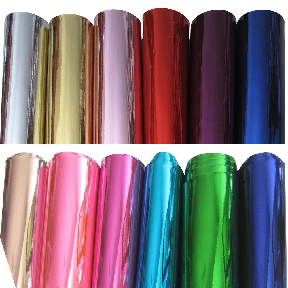 Sliver Rose Gold Mirror Highlight Synthetic Faux Leather Fabric Material For Hair Bows Handbags Earring Boxs H0240