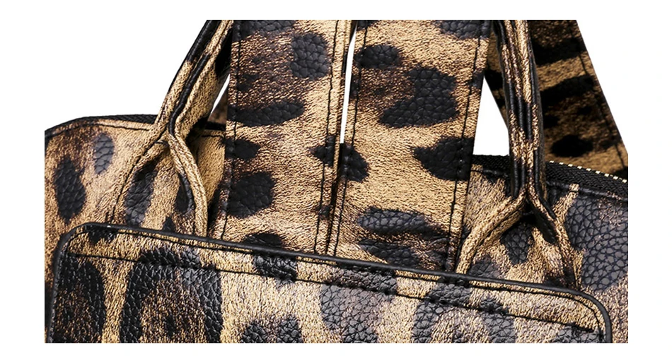 Scuola invernale da donna in pelle PU casual per ragazze adolescenti Zaino da viaggio Borse a tracolla leopardate moda vintage_voghion.com