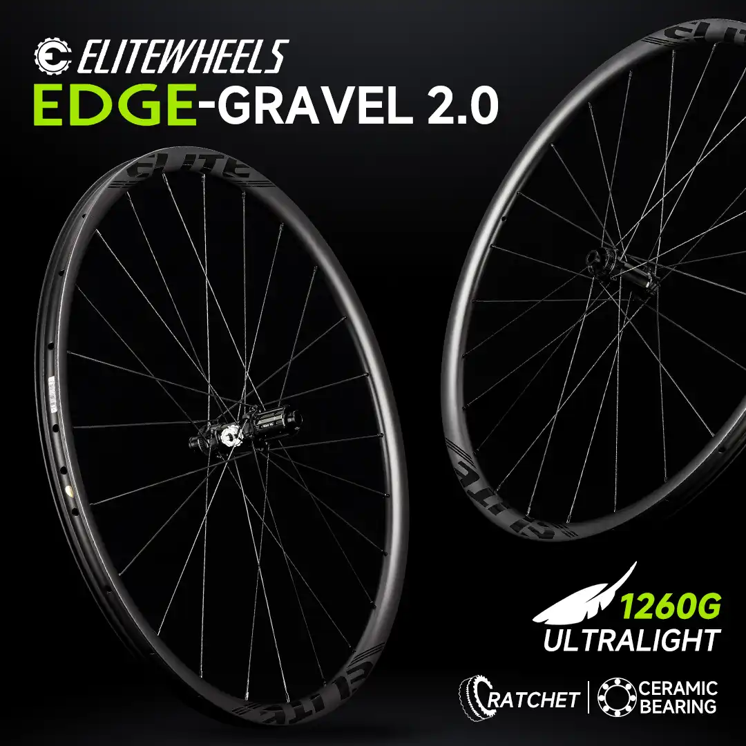 ELITEWHEELS EDGE 2.0 Gravel Wheels Ultralight 1260g 700C