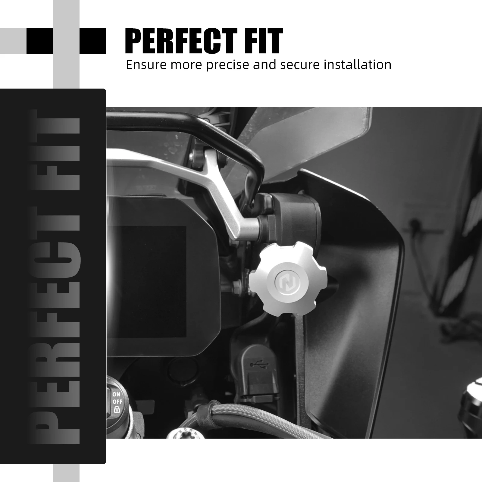 Für BMW R1250GS R1200GS GSA Windschutzscheiben-Stabilisator Einstellrad R1250GS/Adventure 2018-2024 R1200GS/ADV 2014-2018 – Detail 15