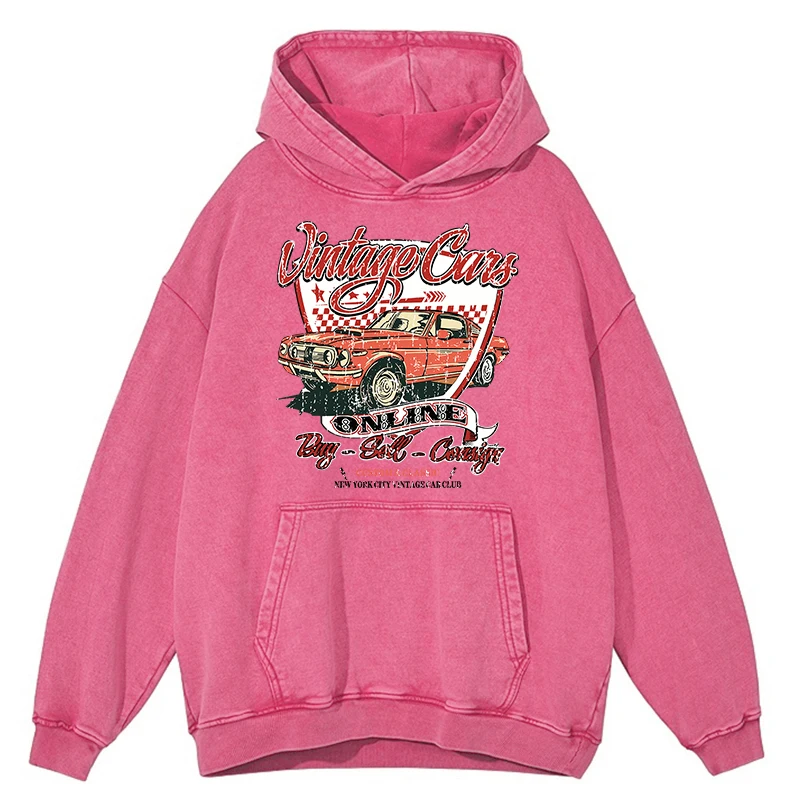 thumbnail image 1 of Sudadera con capucha para hombre, holgada, 100 % algodón, con lavado desgastado, estilo retro, coches retro, venta por error, consignación, sudadera con capucha, sudadera cálida de gran tamaño, 1 of 4
