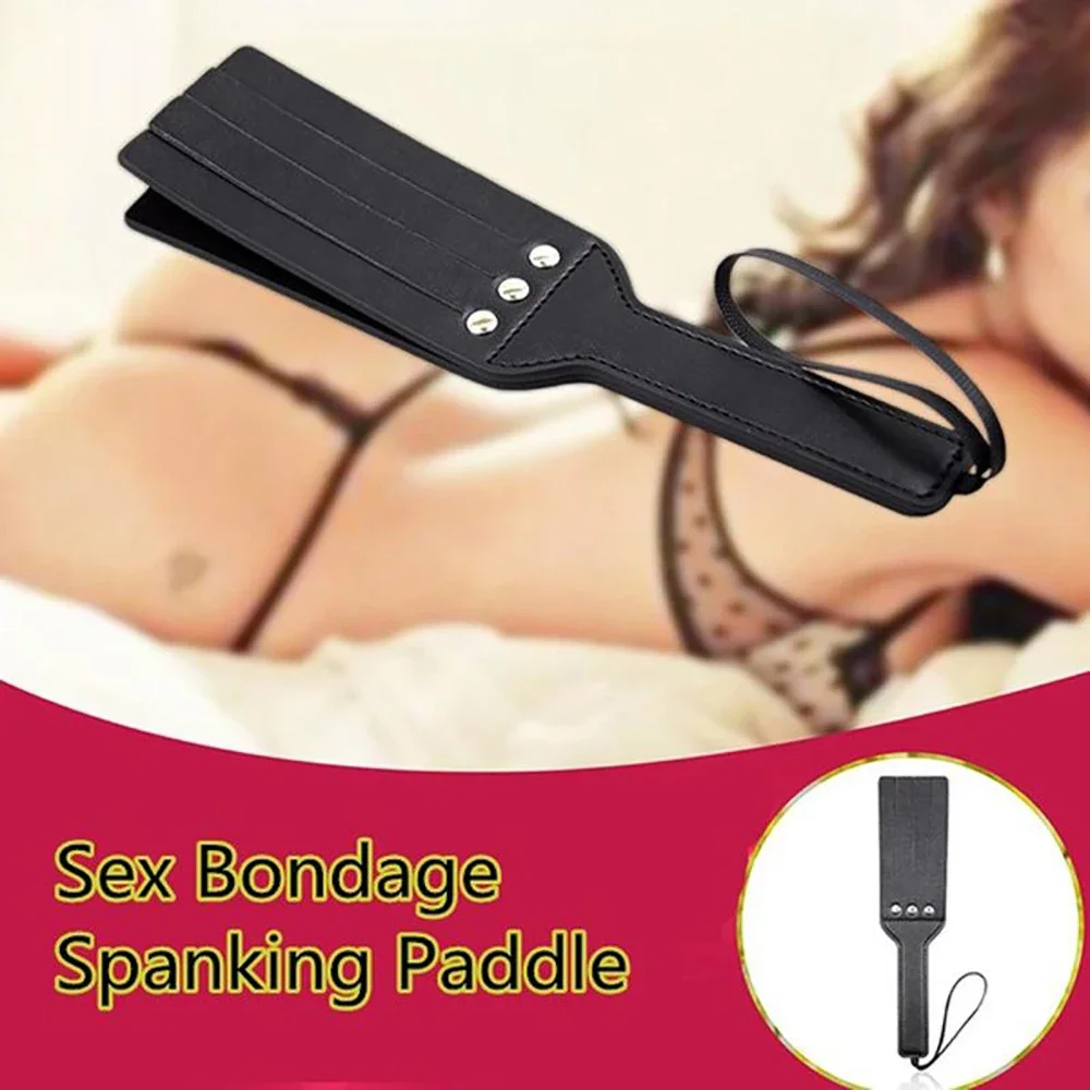 Bondage PU Leather Spanking Paddle Flirt Fetish Slave Flogger Whip Sex Toys Adult Couples Valentine's Day Game