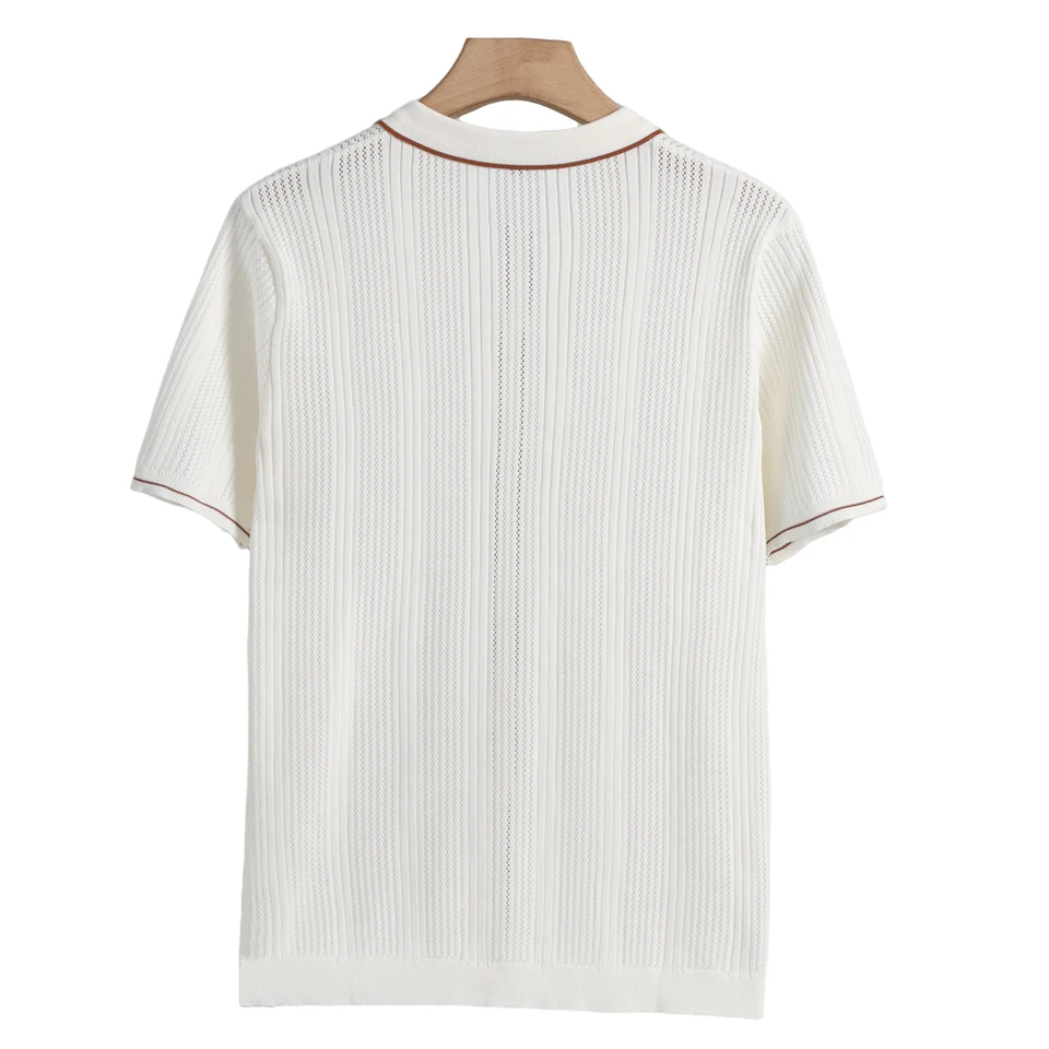 Men's Summer Retro Knit Polo Shirt