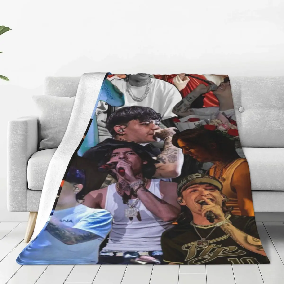 

Peso Pluma Mexican Singer Blanket Fleece Summer Multifunction Lightweight Thin Throw Blanket for Home Outdoor Rug Piece