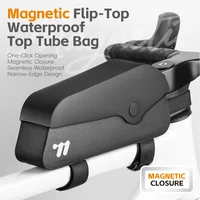 Sacoche de vélo WEST BIKING, sacoche de cadre magnétique pour tube supérieur, sacoche avant de vélo VTT et route, sacoche de vélo noire, accessoires de vélo 2