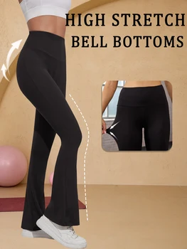Women's Super Soft Flare Pants High Waisted Tummy Control Workout Yoga Leggings Bell Bottoms 1