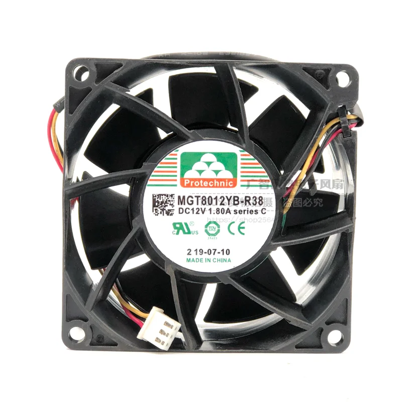 

Magic MGT8012YB-R38 DC 12V 1.80A 80x80x38 мм 3-проводной Вентилятор охлаждения сервера