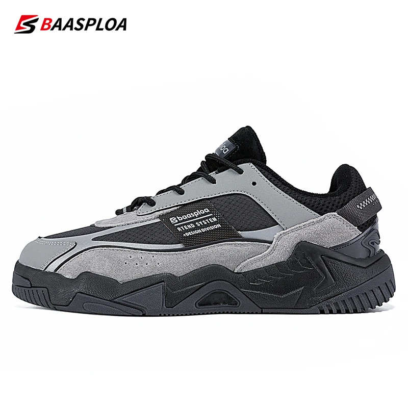 

2023 Baasploa Men Shoes Comfort Casual Sneakers for Men Lace-Up Walking Shoes Non-Slip Outdoor New Arrival Free Shipping