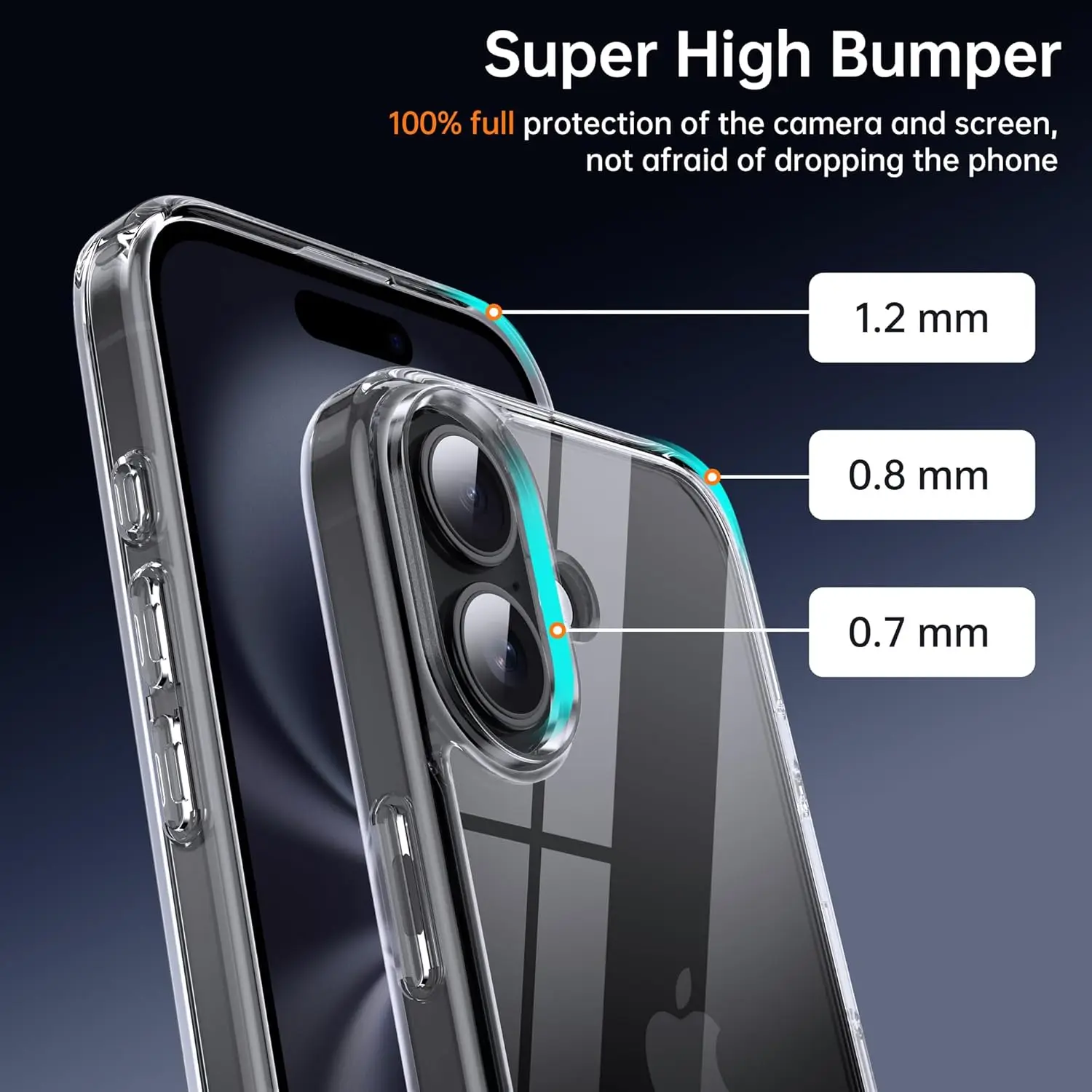 Shockproof Clear Case for IPhone17 Air Pro Max PC+TPU Case Cover Hardness Shell Protective Cover for IPhone17 17Air 17Pro MAX