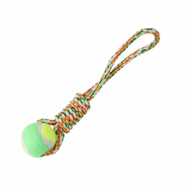 Bite Resistant Dog Spring Pole Toys 5M Cotton Rope Dog Teething Toy Dog Spring Pole Toys Tug Hanging Exercise Cotton Rope 5
