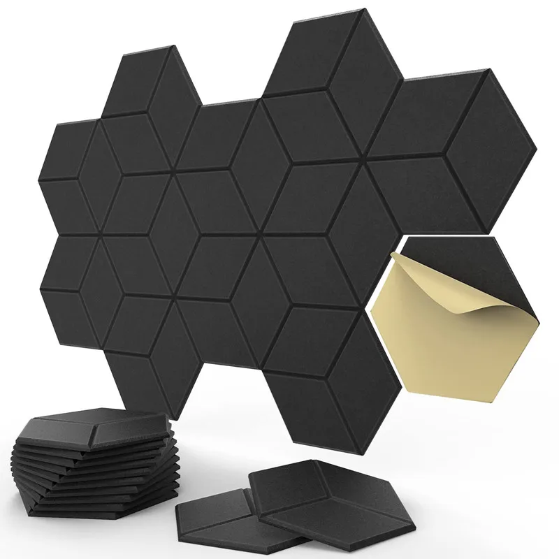

12 шт./упаковка, самоклеящаяся акустическая панель, 12x10x0,4 дюймов