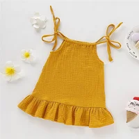 Robe d'été respirante en coton pour filles de 1 à 5 ans, jupe ajustable, couleur unie, vêtements de plage, 03/Casual 4