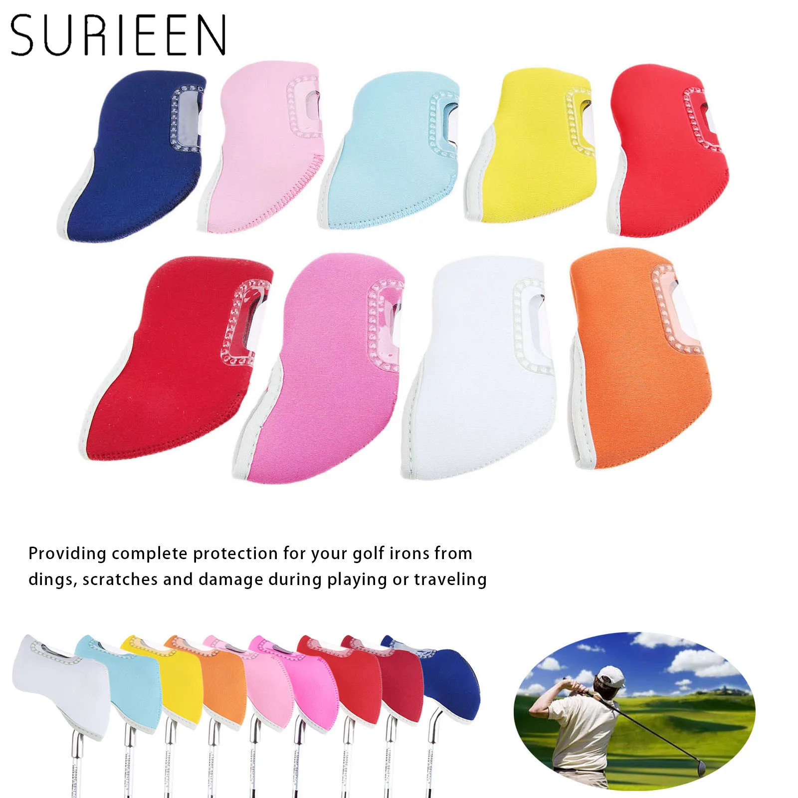 Neoprene Golf Irons Head Cover Set Golf Club Head Covers Irons